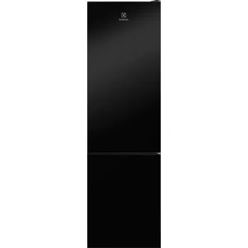 Electrolux LNT7ME36K2 šaldytuvas su šaldikliu, 367 l (šaldytuvas 266 l, šaldiklis 101 l), apatinė šaldymo kamera, No Frost, energijos klasė E, juodas