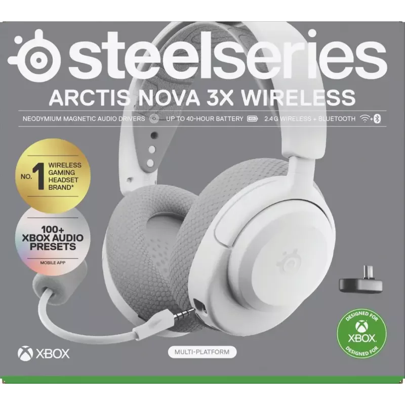 Ausinės STEELSERIES Arctis Nova 3X Wireless – belaidės, dvikanalės, 40 h baterija, USB-C