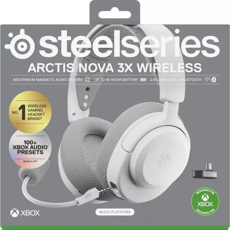 Ausinės STEELSERIES Arctis Nova 3X Wireless – belaidės, dvikanalės, 40 h baterija, USB-C