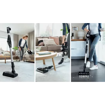 Bosch BCS711PET belaidis lazdinis dulkių siurblys – 18 V, 40 min veikimo, 0,3 L be maišelio, kietoms grindims ir kilimams, raudonas/juodas