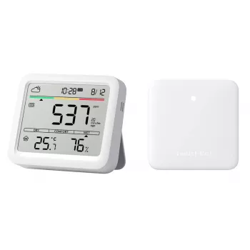 CO2 monitorius SwitchBot Meter Pro – CO2, temperatūros ir drėgmės matavimas, LCD, baterija (AA), ABS korpusas, 5 V, temperatūros diapazonas -20–80°C