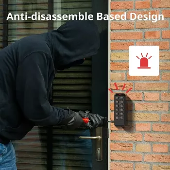Išmaniųjų durų spyna SwitchBot Keypad Touch – kodas ir pirštų atspaudai, juoda, CR123A baterijos, belaidė, 38×36×112 mm
