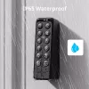 Išmaniųjų durų spyna SwitchBot Keypad Touch – kodas ir pirštų atspaudai, juoda, CR123A baterijos, belaidė, 38×36×112 mm