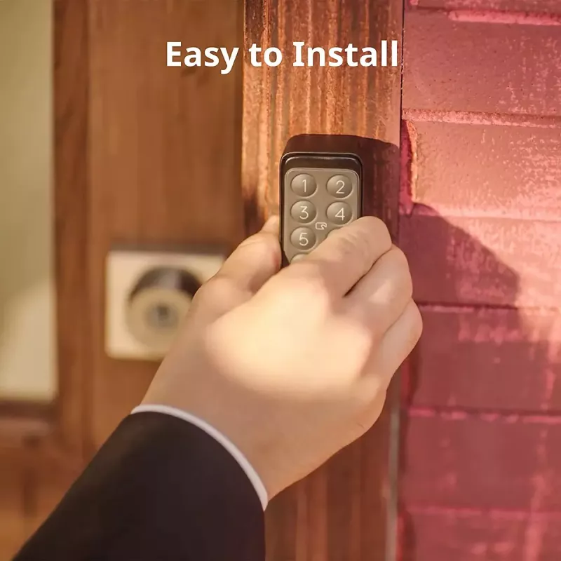 Išmaniųjų durų spyna SwitchBot Keypad Touch – kodas ir pirštų atspaudai, juoda, CR123A baterijos, belaidė, 38×36×112 mm
