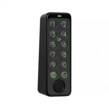 Išmaniųjų durų spyna SwitchBot Keypad Touch – kodas ir pirštų atspaudai, juoda, CR123A baterijos, belaidė, 38×36×112 mm