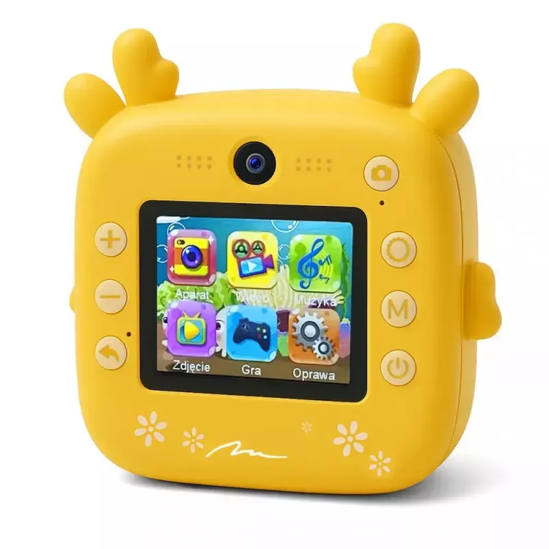 Vaikų skaitmeninis fotoaparatas MEDIA-TECH SNAPI MT4108 – 8 MP interpoliuota, 1280x720 LCD, 1000 mAh, USB-C, microSD lizdas, geltona