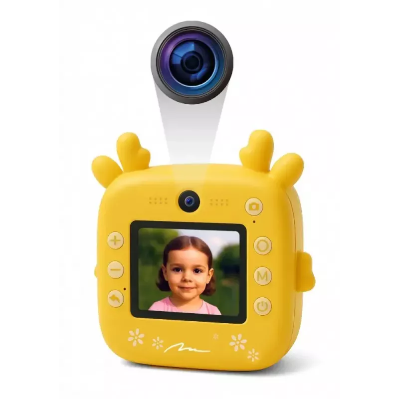 Vaikų skaitmeninis fotoaparatas MEDIA-TECH SNAPI MT4108 – 8 MP interpoliuota, 1280x720 LCD, 1000 mAh, USB-C, microSD lizdas, geltona
