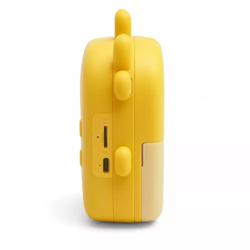 Vaikų skaitmeninis fotoaparatas MEDIA-TECH SNAPI MT4108 – 8 MP interpoliuota, 1280x720 LCD, 1000 mAh, USB-C, microSD lizdas, geltona
