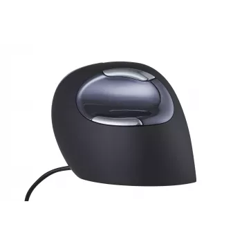 BakkerElkhuizen Evoluent D Medium, dešinė ranka, vertikalus dizainas, lazerinis, USB Type-A, 3200 DPI, juoda