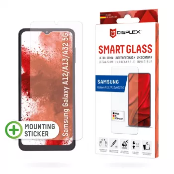 Displex Smart Glass (9H) Samsung Galaxy A12/A13/A32 5G, montavimo lipdukas, nedūžtantis, itin plonas, nematomas