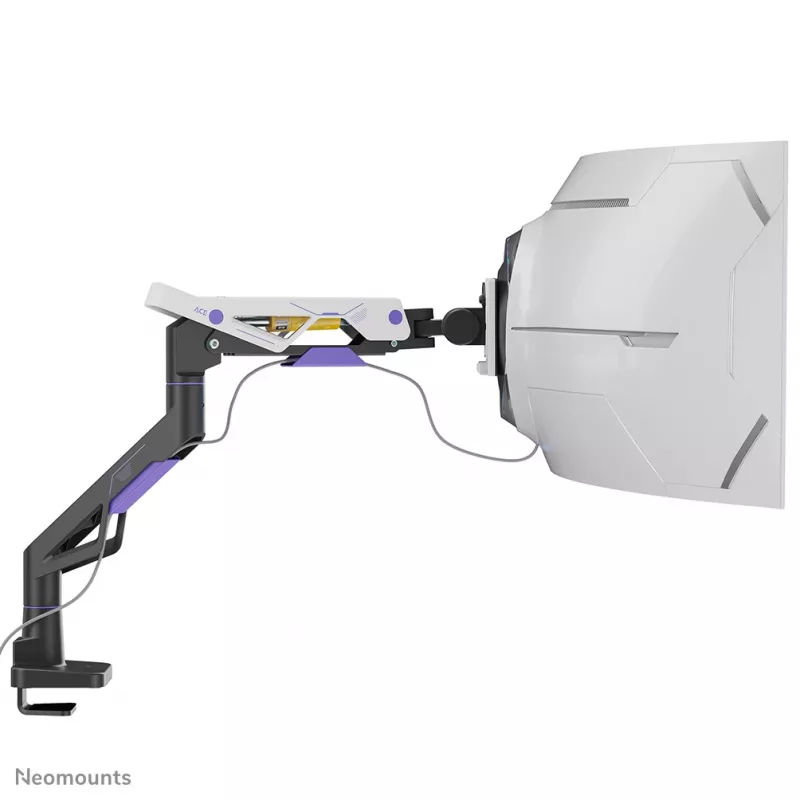 Neomounts DS70-256BL1 žaidimų monitoriaus ranka 24–57 colių ekranams, dujinė spyruoklė, Topfix, 30 kg talpa, VESA 75–200 mm
