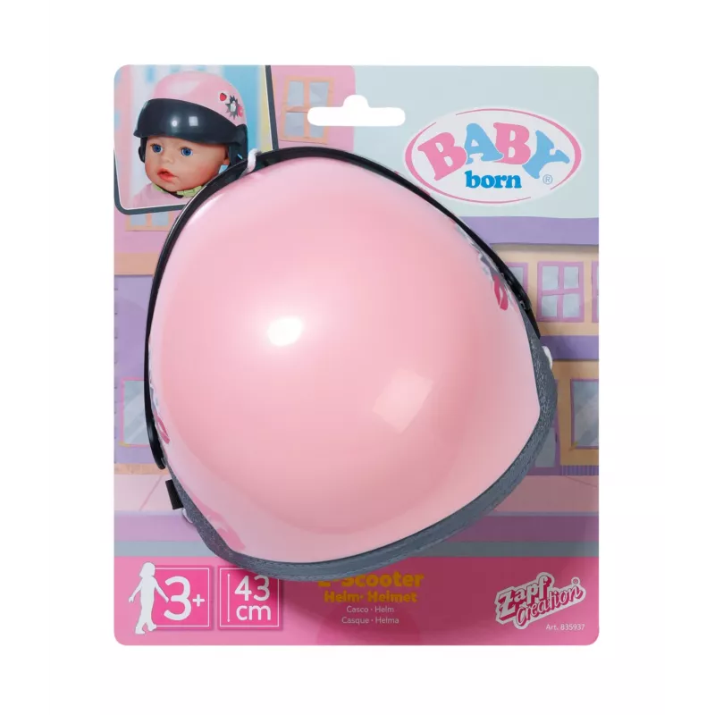Šalmas lėlei ZAPF BABY born paspirtukui 43 cm — tekstilė/plastikas, įvairiaspalvis, amžius 3–12