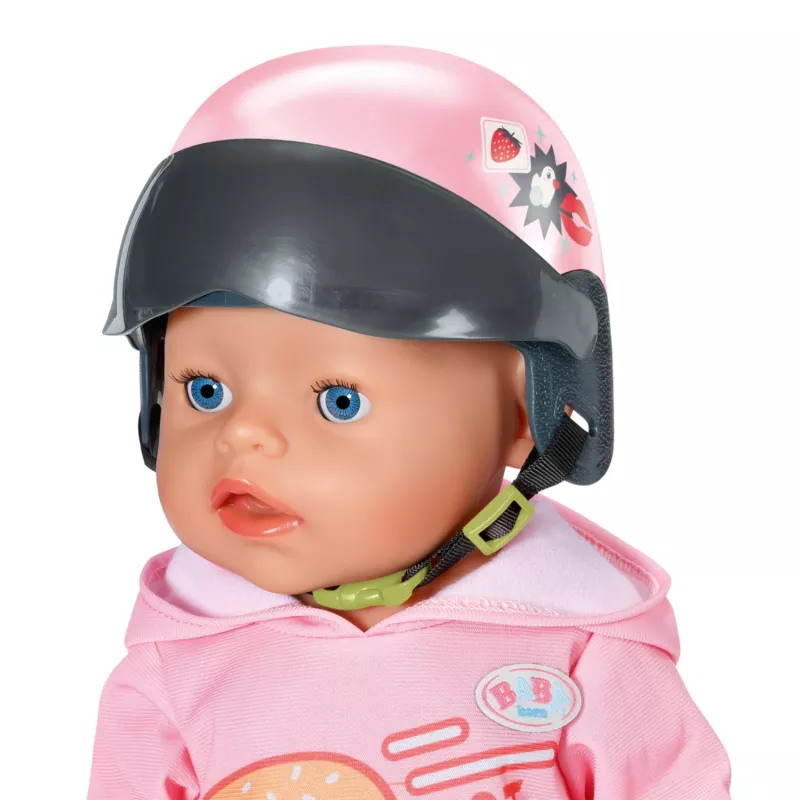 Šalmas lėlei ZAPF BABY born paspirtukui 43 cm — tekstilė/plastikas, įvairiaspalvis, amžius 3–12