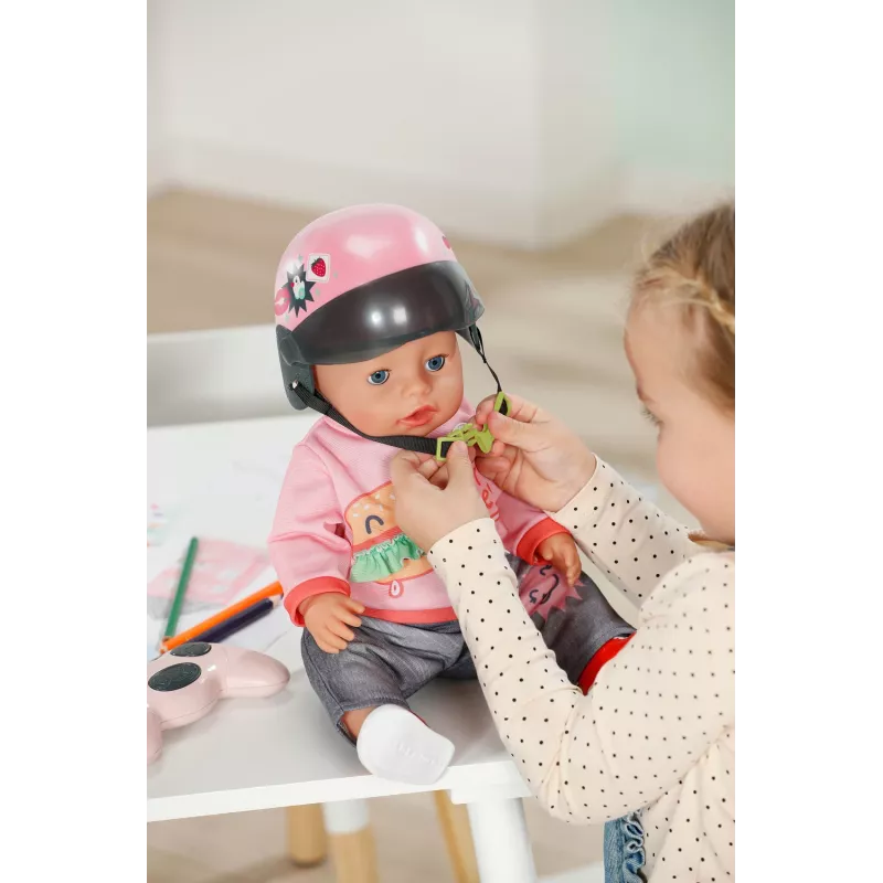 Šalmas lėlei ZAPF BABY born paspirtukui 43 cm — tekstilė/plastikas, įvairiaspalvis, amžius 3–12