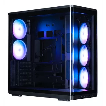 ZALMAN P60 BLACK Midi Tower kompiuterio korpusas – ATX/Mini-ITX, grūdintas stiklas, 3x120mm šoniniai + 2x120mm galiniai ventiliatoriai, 290×475×478 mm