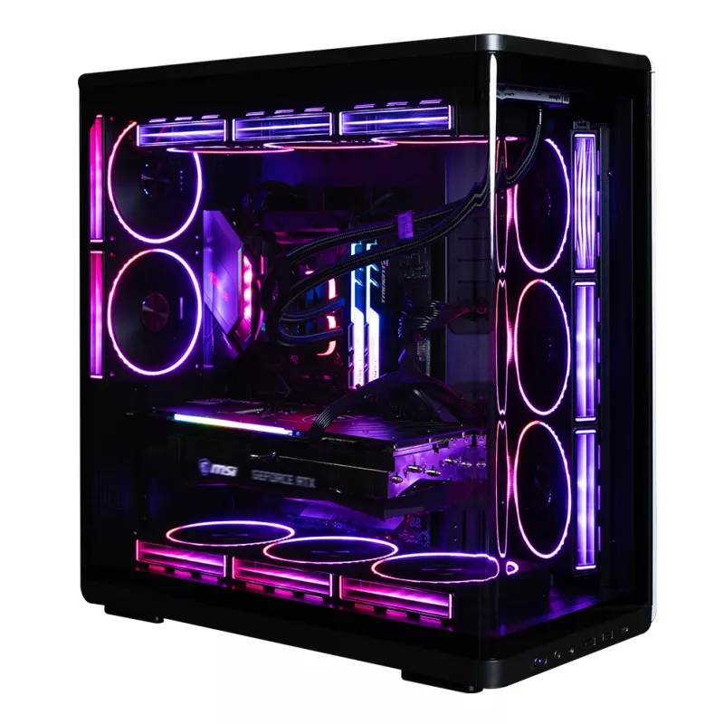 ZALMAN P60 BLACK Midi Tower kompiuterio korpusas – ATX/Mini-ITX, grūdintas stiklas, 3x120mm šoniniai + 2x120mm galiniai ventiliatoriai, 290×475×478 mm