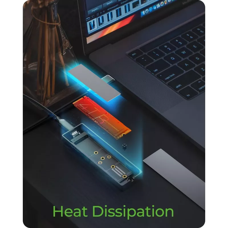 ICY BOX išorinis M.2 SATA/NVMe SSD korpusas su USB 3.2 Gen 2 Type-C ir RGB apšvietimu