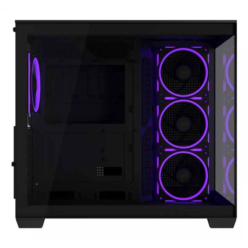 ASUS A32 PLUS ATX kompiuterio korpusas, juodas – grūdintas stiklas, RGB ventiliatoriai, USB-C, tinka ATX/Micro-ATX/Mini-ITX