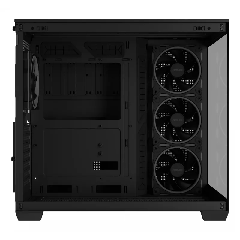 ASUS A32 PLUS ATX kompiuterio korpusas, juodas – grūdintas stiklas, RGB ventiliatoriai, USB-C, tinka ATX/Micro-ATX/Mini-ITX