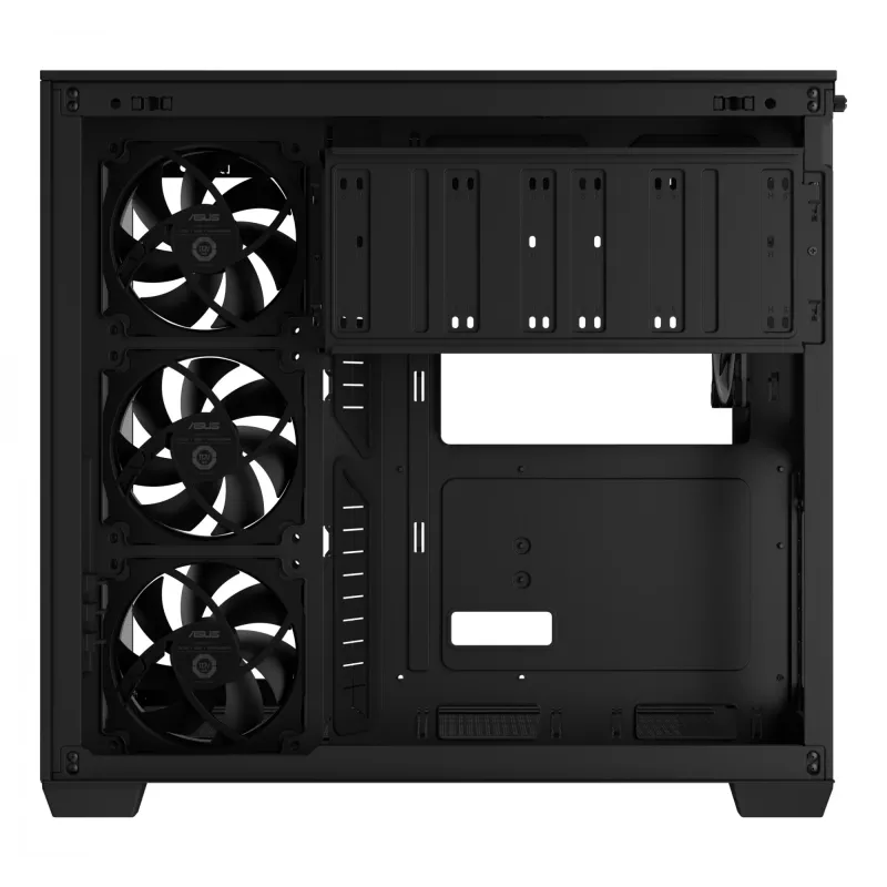 ASUS A32 PLUS ATX kompiuterio korpusas, juodas – grūdintas stiklas, RGB ventiliatoriai, USB-C, tinka ATX/Micro-ATX/Mini-ITX