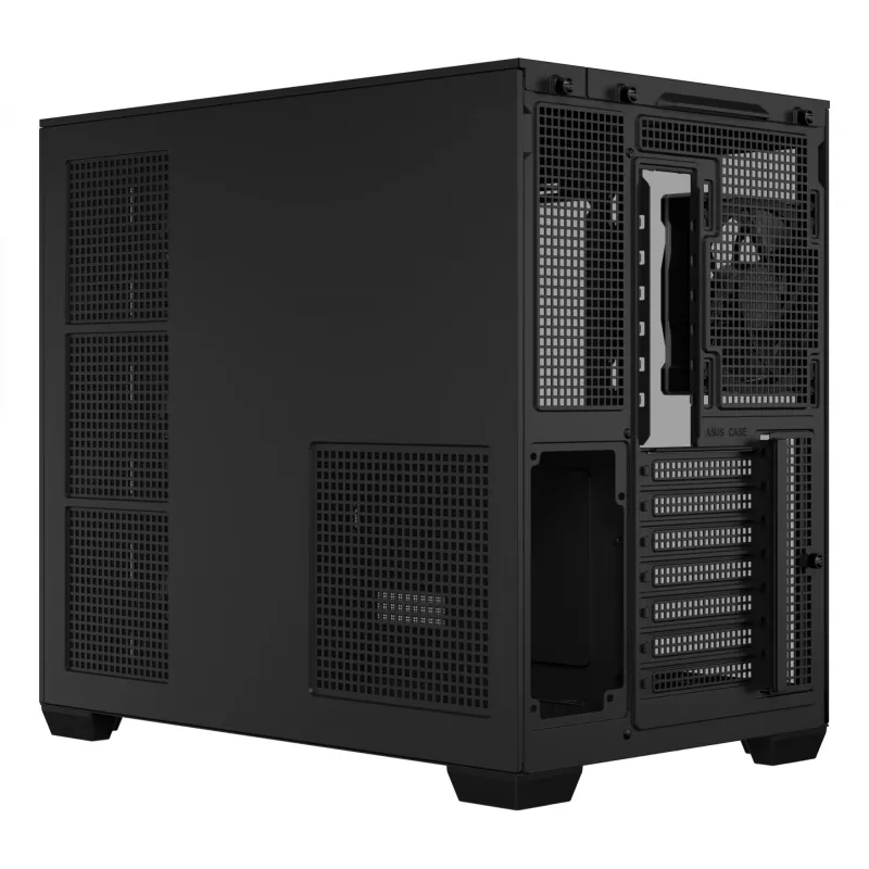 ASUS A32 PLUS ATX kompiuterio korpusas, juodas – grūdintas stiklas, RGB ventiliatoriai, USB-C, tinka ATX/Micro-ATX/Mini-ITX