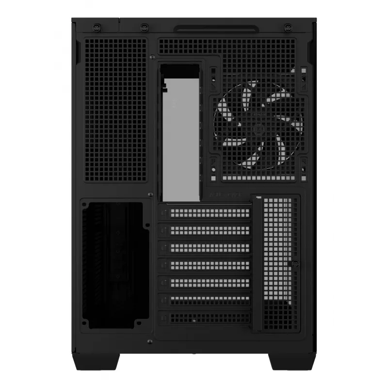 ASUS A32 PLUS ATX kompiuterio korpusas, juodas – grūdintas stiklas, RGB ventiliatoriai, USB-C, tinka ATX/Micro-ATX/Mini-ITX