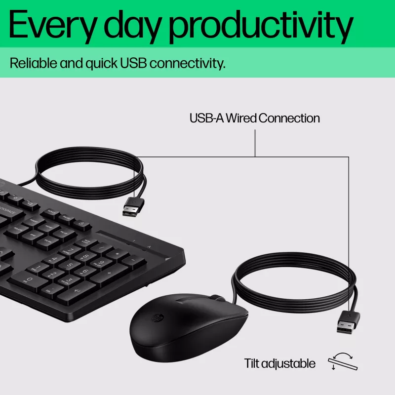 Pelė HP 225 ir klaviatūros rinkinys G2 USB laidinis