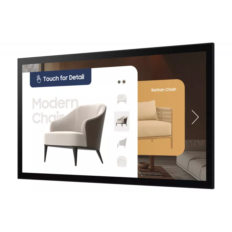 Samsung QM32C-T skaitmeninės reklamos plokščiasis ekranas 81,3 cm (32 col.) LCD Wi-Fi 400 cd/m² Full HD juodas lietimui jautrus Tizen 7.0 16/7