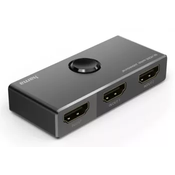 HAMA 8K HDMI dvikryptis jungiklis — 1 įėjimas 2 išėjimai / 2 įėjimai 1 išėjimas, modelis 00205324
