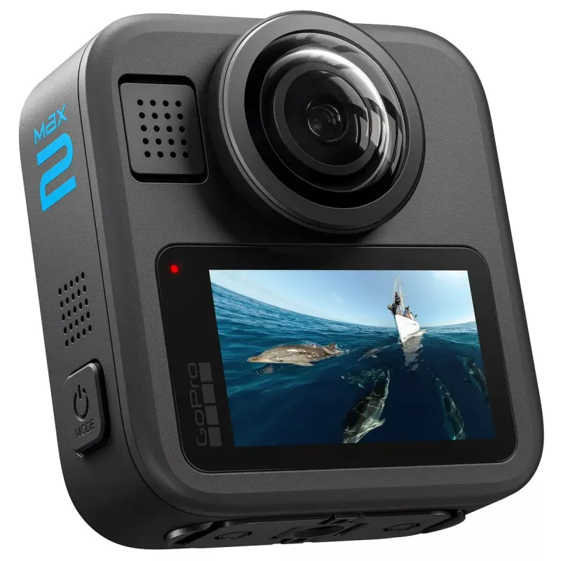 Veiksmo kamera GoPro MAX 2 – 29,5 MP, 8K Ultra HD vaizdo įrašas 100 kadrų/s, GPS, „Wi‑Fi“, įmontuotas LCD ekranas