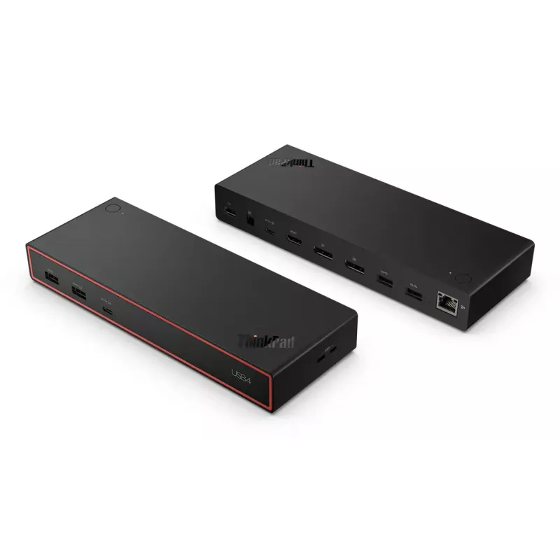 Docking stotelė Lenovo ThinkPad USB4 Dock 5000 – laidinis Thunderbolt 4, 65 W PD, 3840×2160, HDMI, 4× USB-A, Gigabit Ethernet, juoda