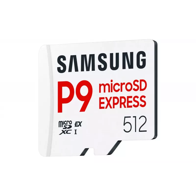 Samsung P9 Express 512 GB microSDXC atminties kortelė, UHS-I, Skaitymas 800 MB/s, V30, U1, balta
