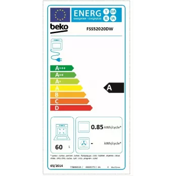Beko FSS52020DW Laisvai pastatoma viryklė Dujinė Elektrinė Balta
