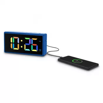 Skaitmeninis žadintuvas Hama Ibiza Blue LCD, baterijų/USB maitinimas, 150x34x73 mm