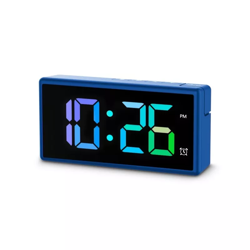 Skaitmeninis žadintuvas Hama Ibiza Blue LCD, baterijų/USB maitinimas, 150x34x73 mm