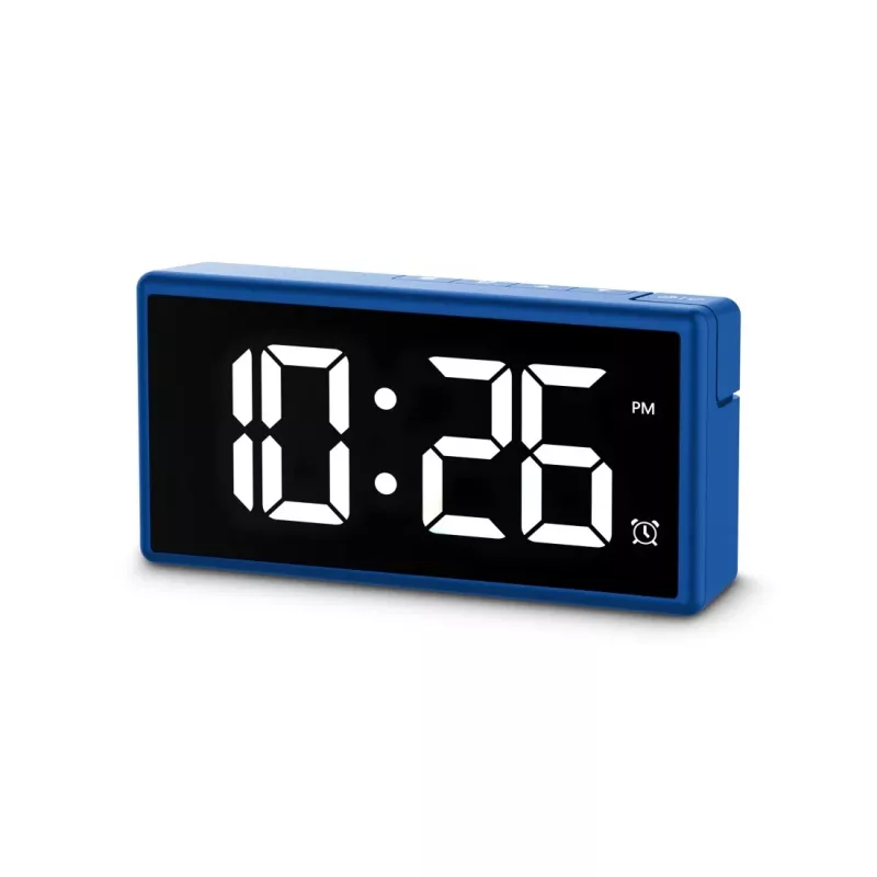 Skaitmeninis žadintuvas Hama Ibiza Blue LCD, baterijų/USB maitinimas, 150x34x73 mm