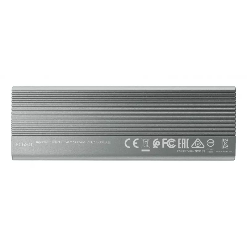 SSD korpusas ADATA EC680 Pilkas M.2 USB Type-C PCIe