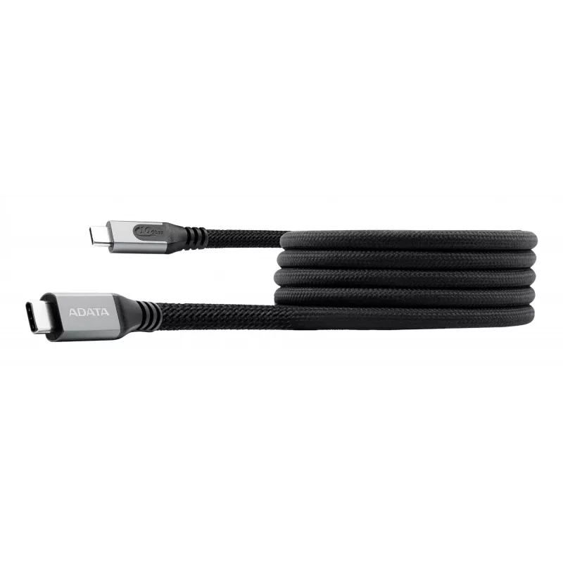 USB C į USB C duomenų laidas ADATA CACCU3-100W-100AN-BK — USB 3.2 Gen 2 (10 Gbit/s), 1 m, juodas