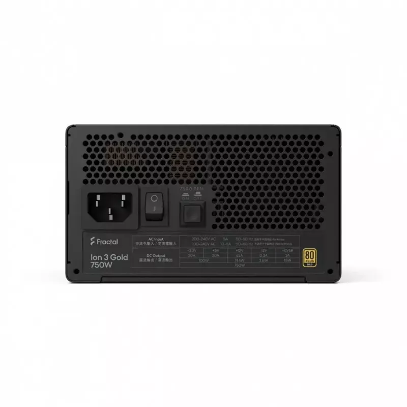 Maitinimo blokas Fractal Design Ion 3 Gold 750W 80+ Gold, juodas, modulinis ATX