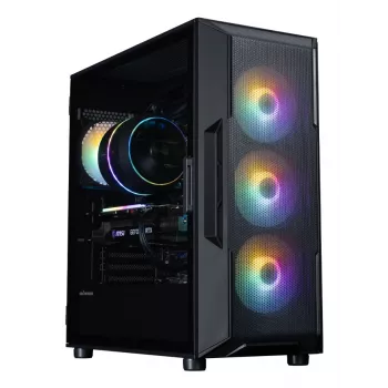 ZALMAN I3 NEO V2 vidutinis bokštinis kompiuterio korpusas, juodas, 4x RGB ventiliatoriai, ATX/microATX palaikymas