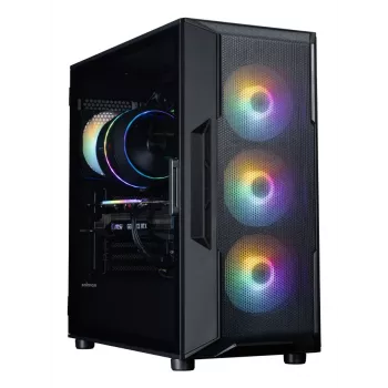ZALMAN I3 NEO V2 vidutinis bokštinis kompiuterio korpusas, juodas, 4x RGB ventiliatoriai, ATX/microATX palaikymas
