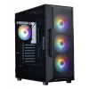 ZALMAN I3 NEO V2 vidutinis bokštinis kompiuterio korpusas, juodas, 4x RGB ventiliatoriai, ATX/microATX palaikymas