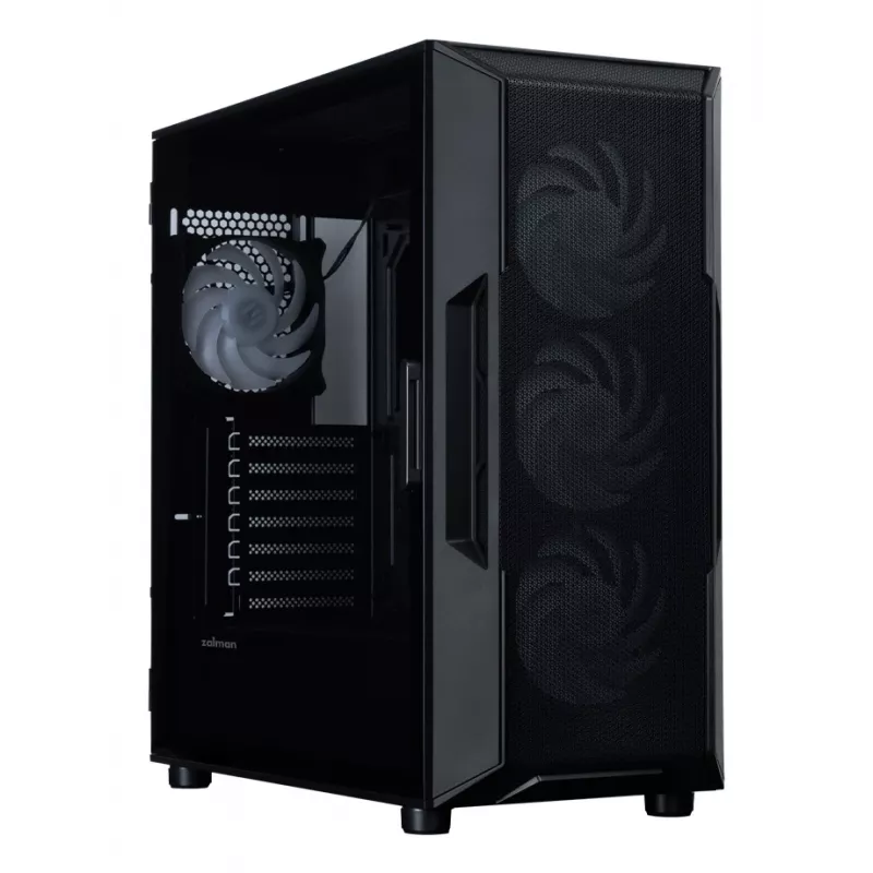 ZALMAN I3 NEO V2 vidutinis bokštinis kompiuterio korpusas, juodas, 4x RGB ventiliatoriai, ATX/microATX palaikymas