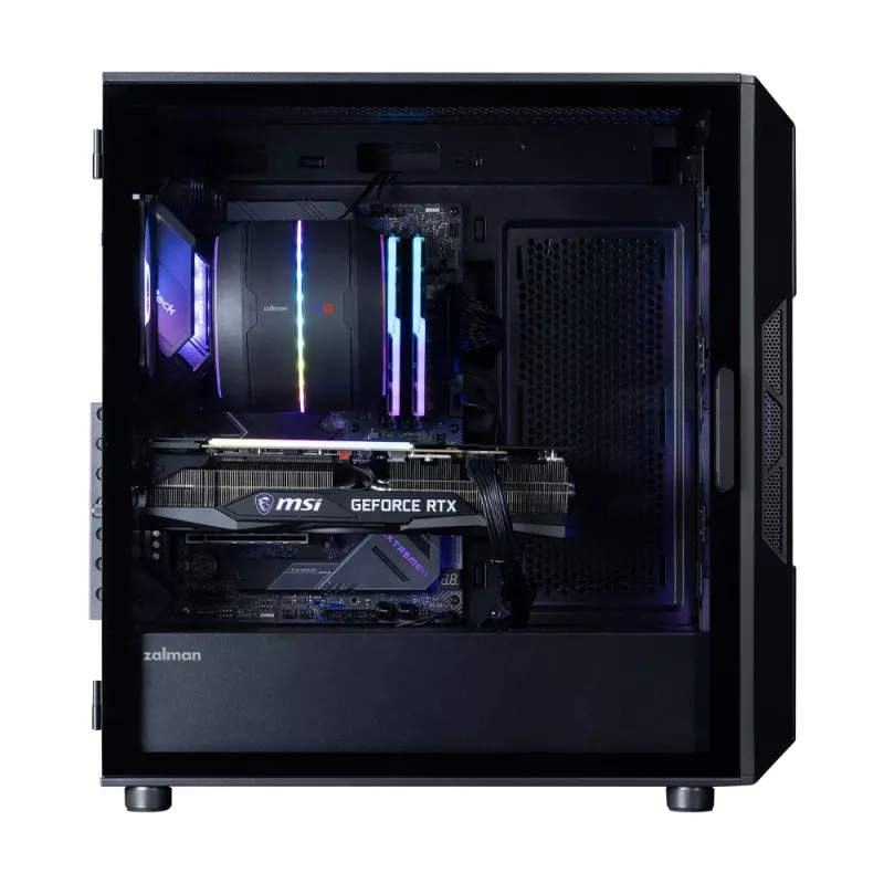 ZALMAN I3 NEO V2 vidutinis bokštinis kompiuterio korpusas, juodas, 4x RGB ventiliatoriai, ATX/microATX palaikymas