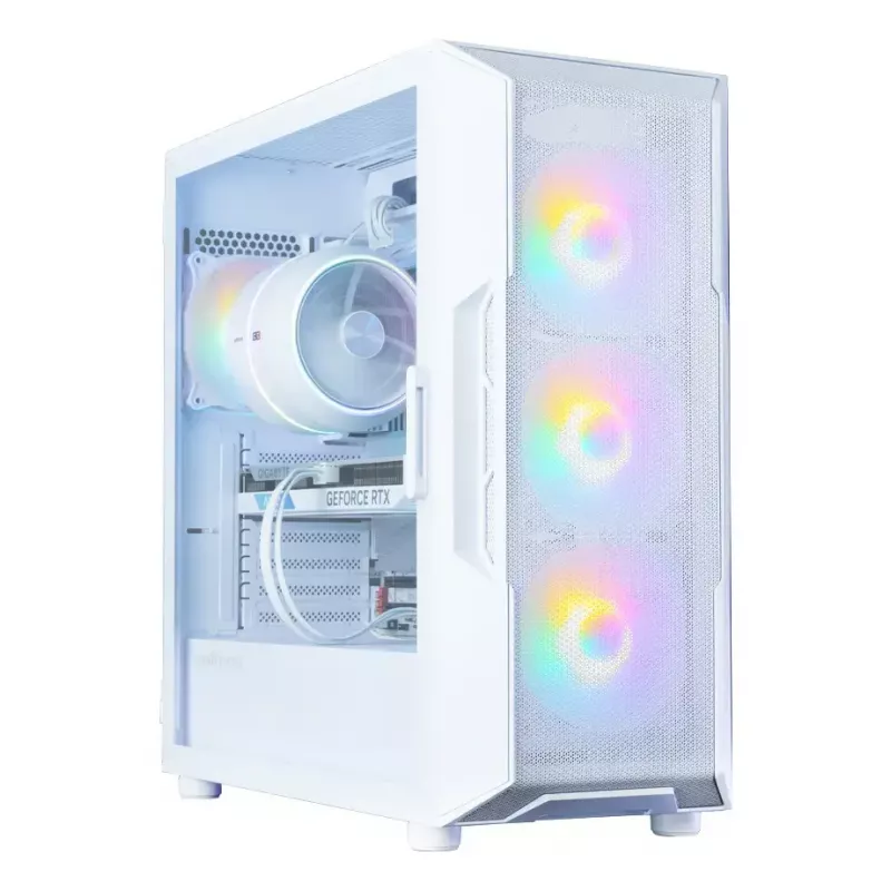 Korpusas kompiuteriui Zalman I3 NEO V2 WHITE Midi Tower, ATX/Mini-ITX, grūdintas stiklas, 3x120mm priekiniai ventiliatoriai, USB 3.2 Gen1