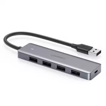 USB 3.2 Gen 1 šakotuvas UGREEN 50985 (4× USB-A, 5 Gb/s, sidabrinis)