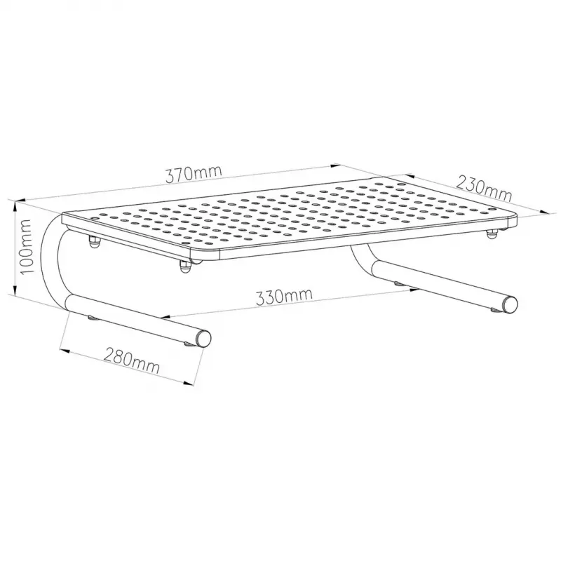 Nešiojamojo kompiuterio ir monitoriaus stovas MACLEAN MC-948, 13–32 colių, reguliuojamas aukštis ir kampas, juodas, 370×235×100 mm, 20 kg