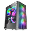 Mars Gaming MC-F Black, ATX Gaming Semibokštas, Pilnas Grūdinto Stiklo Langas, Metalinis-Tinklinis Priekis, 4x 120mm ARGB Ventiliatoriai
