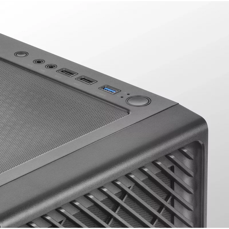 Mars Gaming MC-F Black, ATX Gaming Semibokštas, Pilnas Grūdinto Stiklo Langas, Metalinis-Tinklinis Priekis, 4x 120mm ARGB Ventiliatoriai