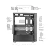 Mars Gaming MC-F Black, ATX Gaming Semibokštas, Pilnas Grūdinto Stiklo Langas, Metalinis-Tinklinis Priekis, 4x 120mm ARGB Ventiliatoriai